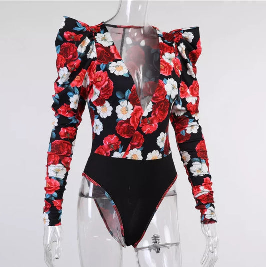 Maria Floral Bodysuit Puff