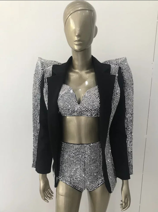 Diamond Blazer Short Set