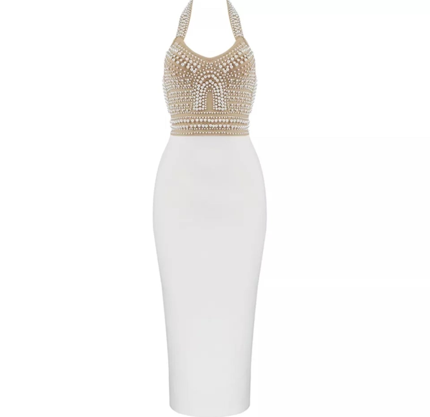 Lorre Beading Rayon Bandage Cocktail Dress