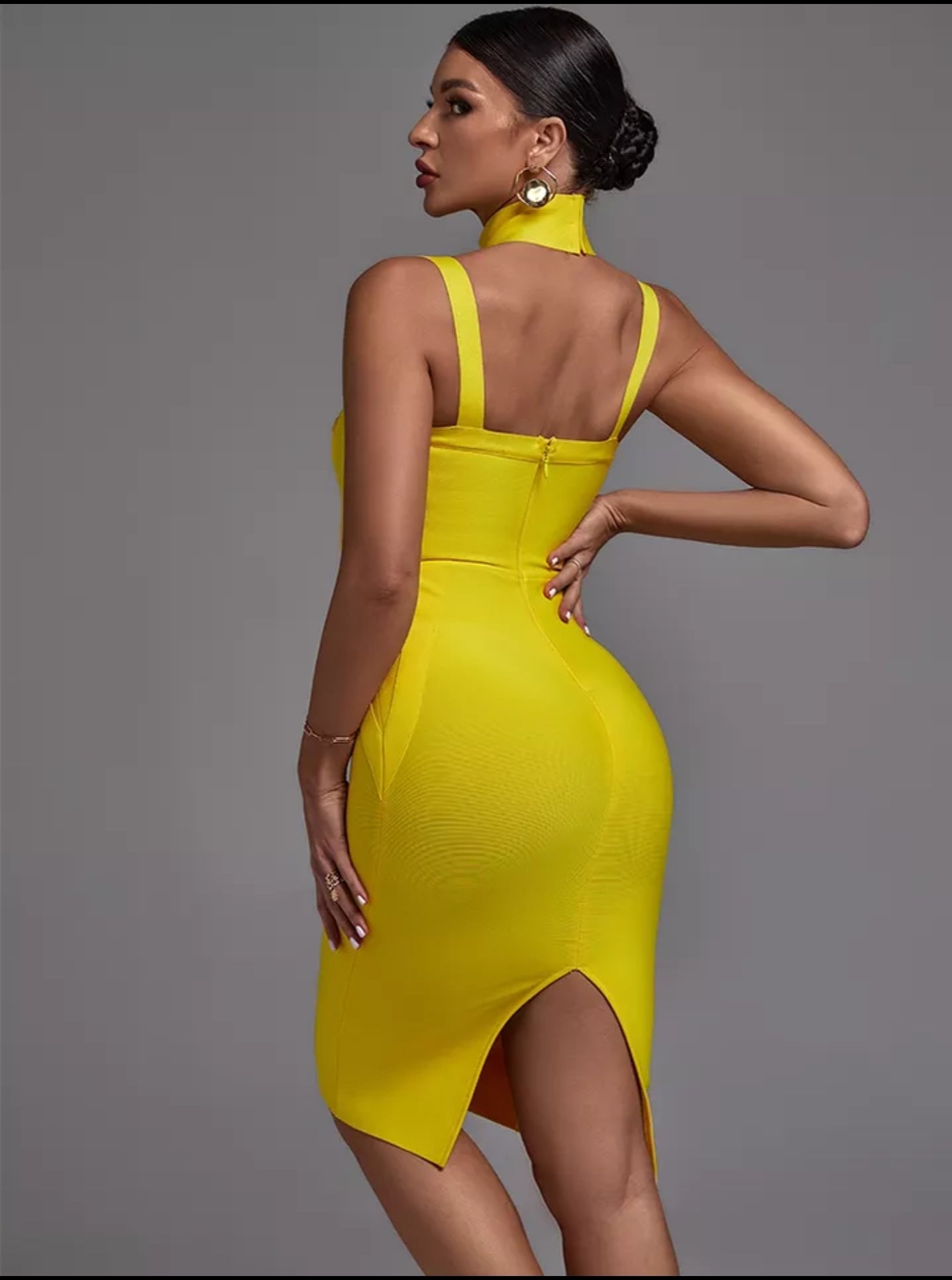 Yellow Bami Bodycon Dress