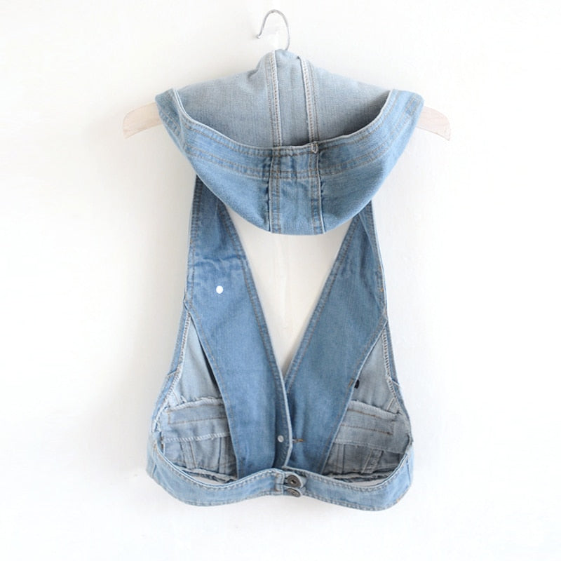 Ziba Hooded Denim Vest