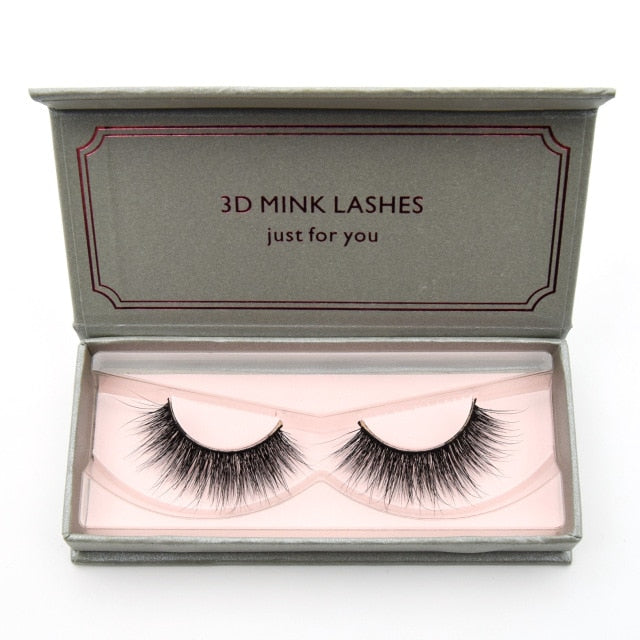 Natural Long Mink Eyelashes 3D Full Volume Lightweight Soft Extension