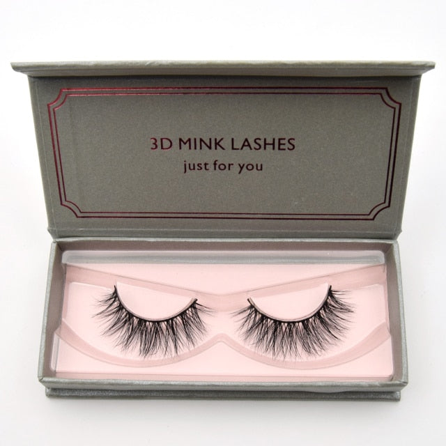 Natural Long Mink Eyelashes 3D Full Volume Lightweight Soft Extension