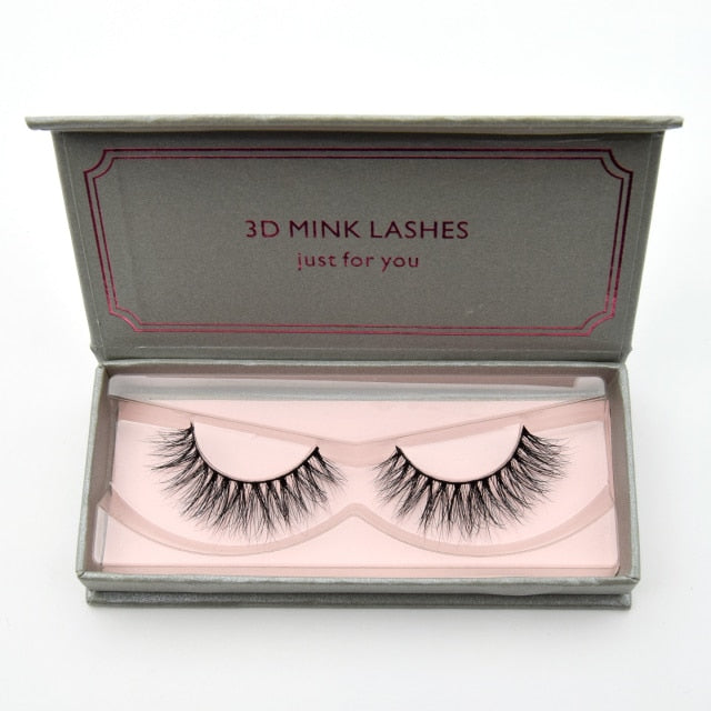 Natural Long Mink Eyelashes 3D Full Volume Lightweight Soft Extension