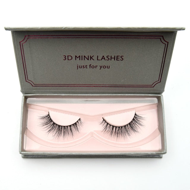 Natural Long Mink Eyelashes 3D Full Volume Lightweight Soft Extension