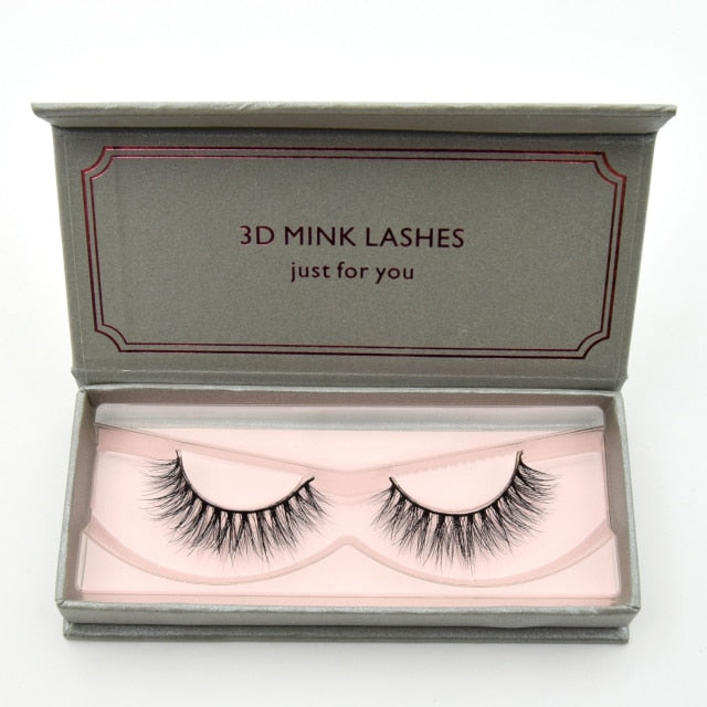 Natural Long Mink Eyelashes 3D Full Volume Lightweight Soft Extension