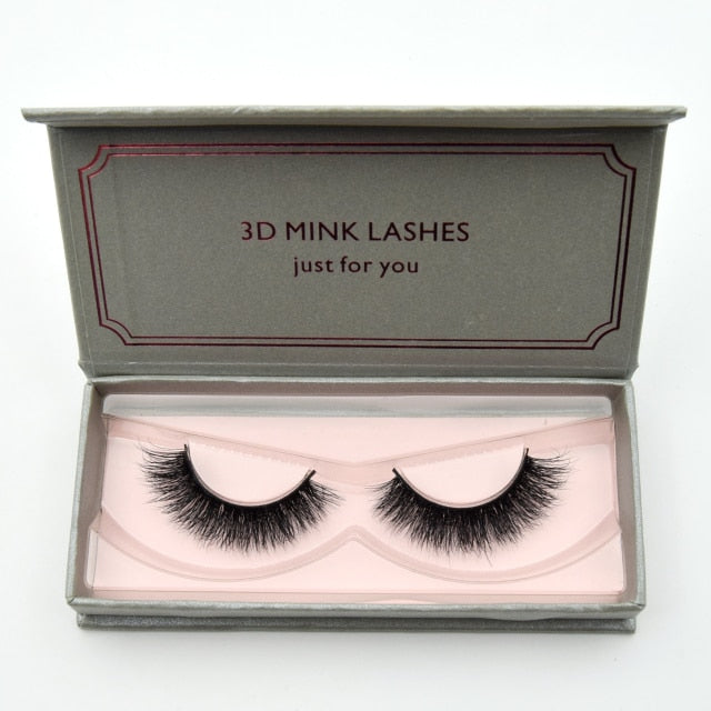 Natural Long Mink Eyelashes 3D Full Volume Lightweight Soft Extension