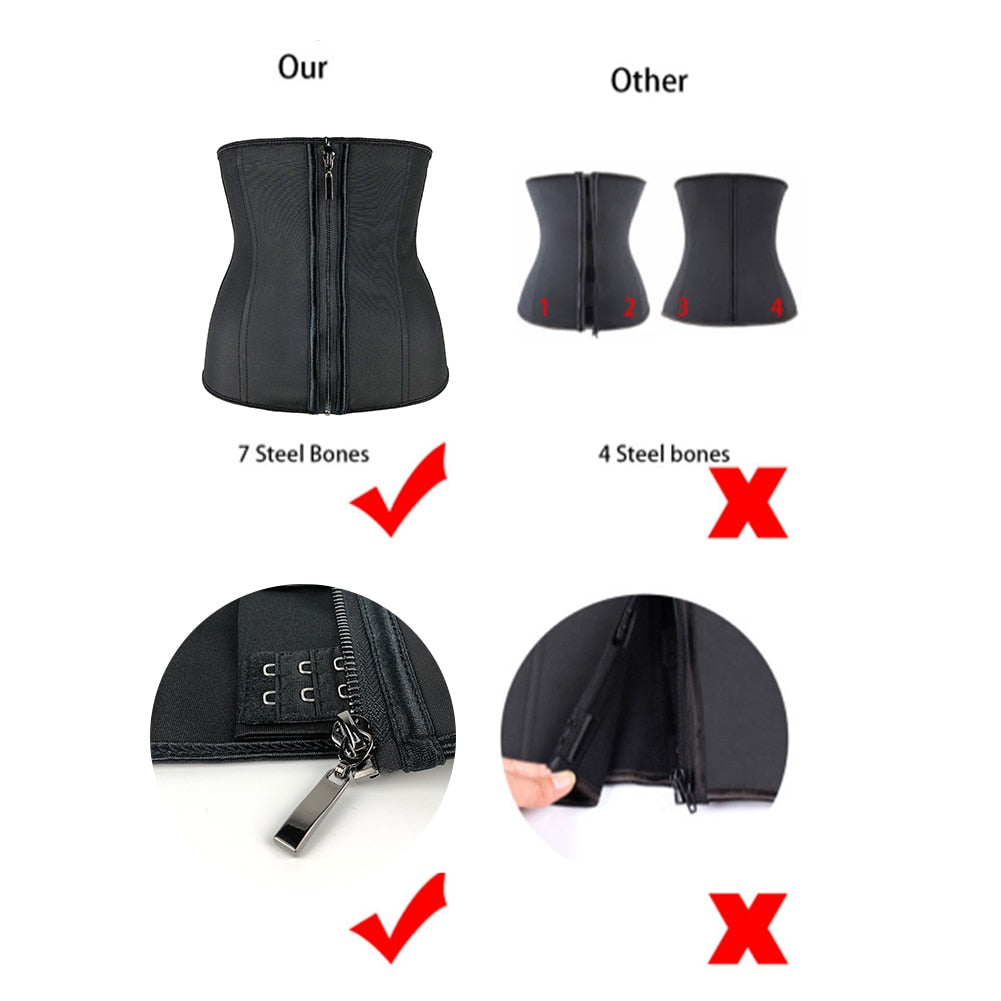 Waist Trainer Body Shaper Corsets with Zipper XS - 6XL