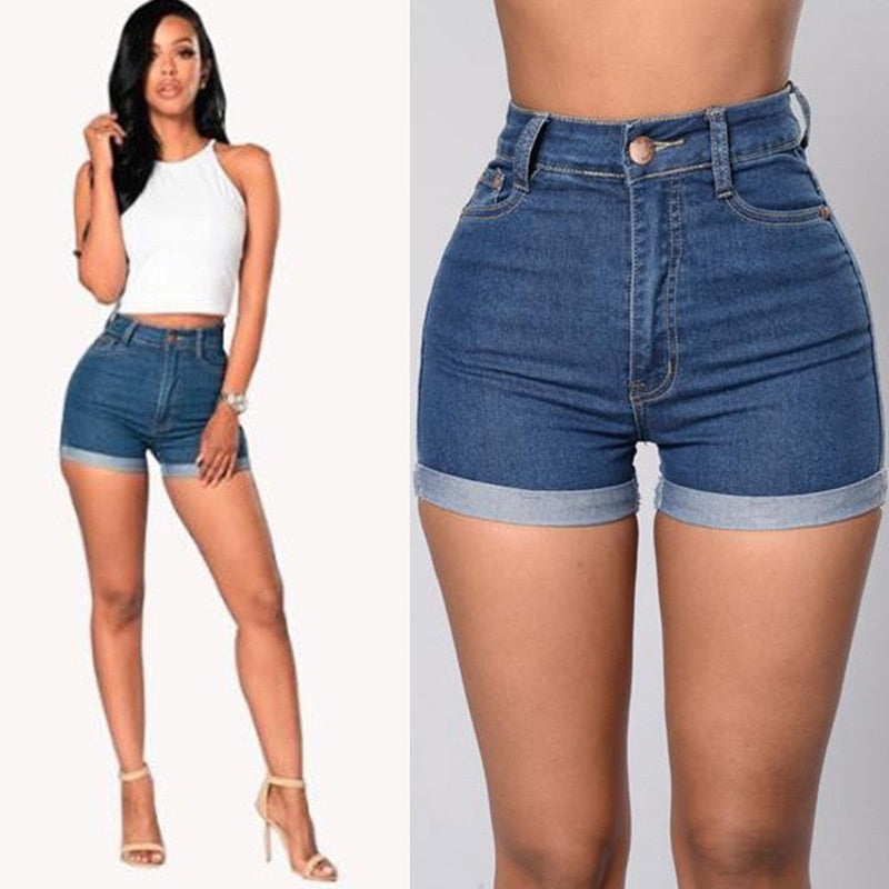 Skinny High Waist Jean Shorts