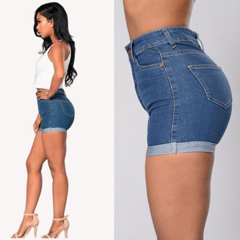 Skinny High Waist Jean Shorts