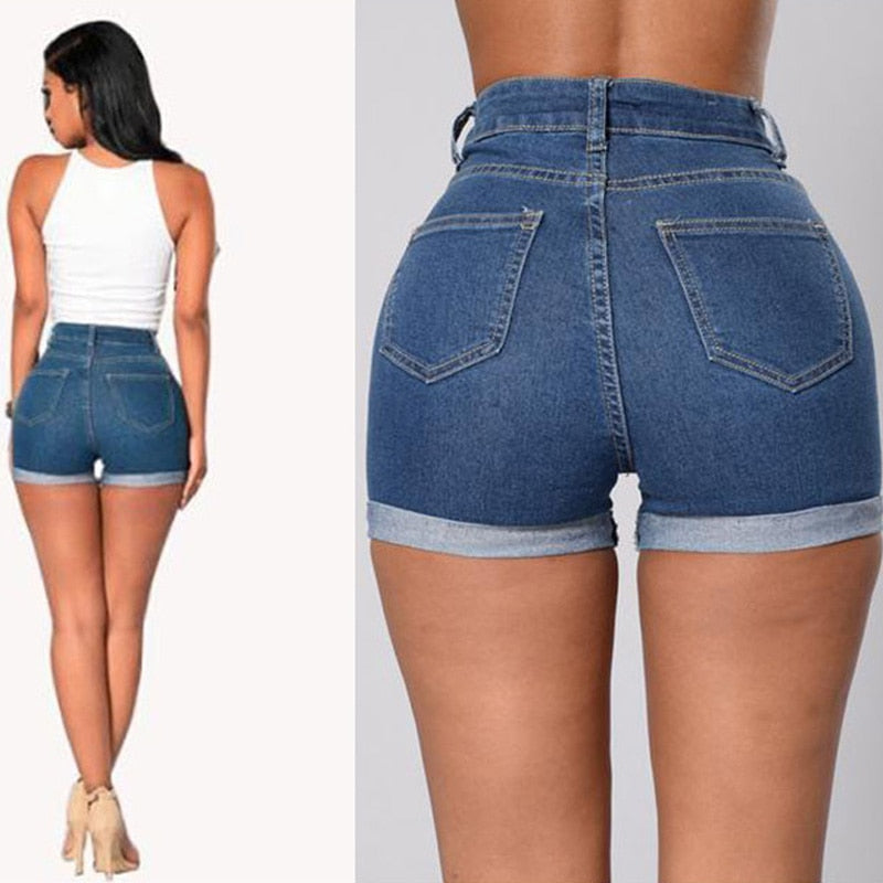 Skinny High Waist Jean Shorts