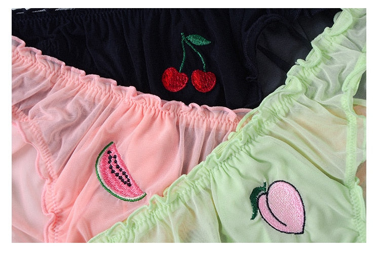 Temptation Low-Rise Panties Watermelon Embroidery