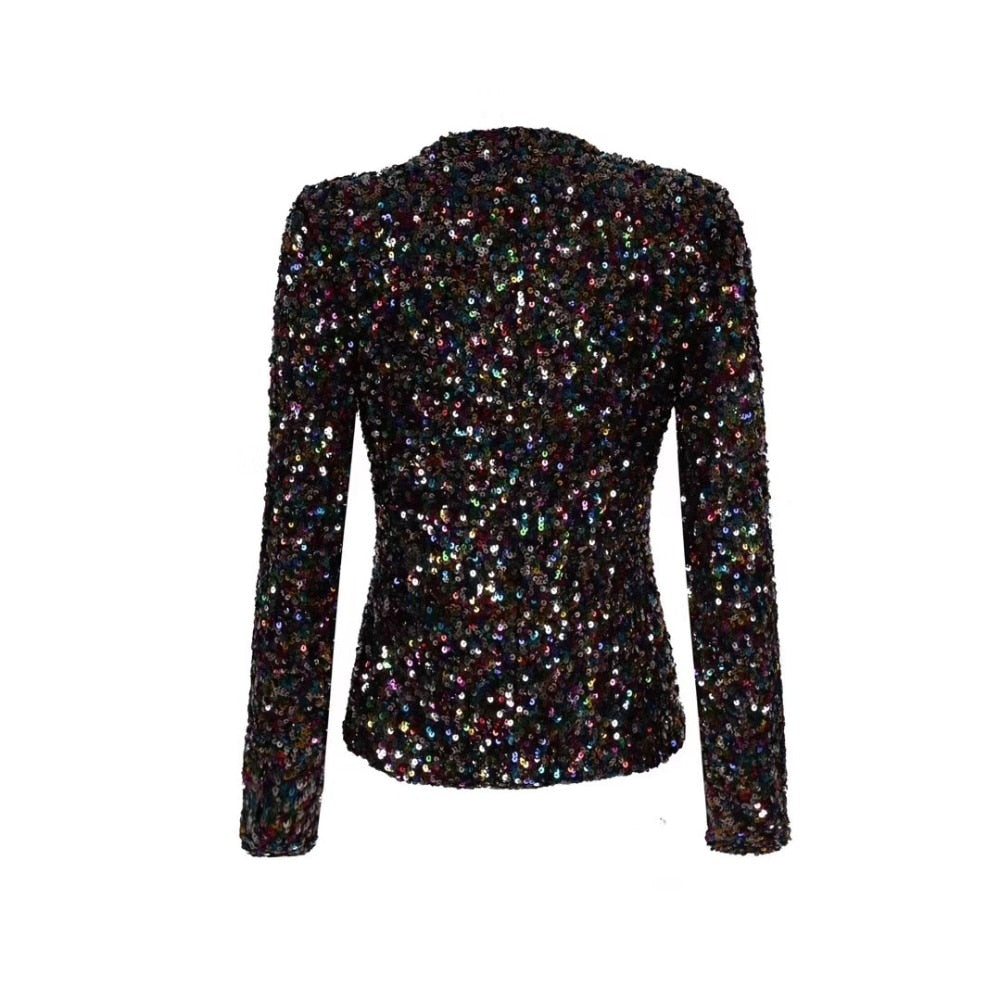 Colorful Sequins Beading Full Sleeve