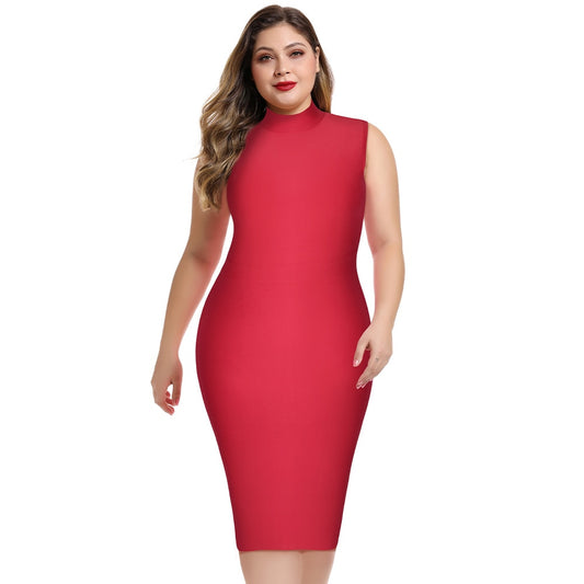 Round Neck Bandage Bodycon Dress