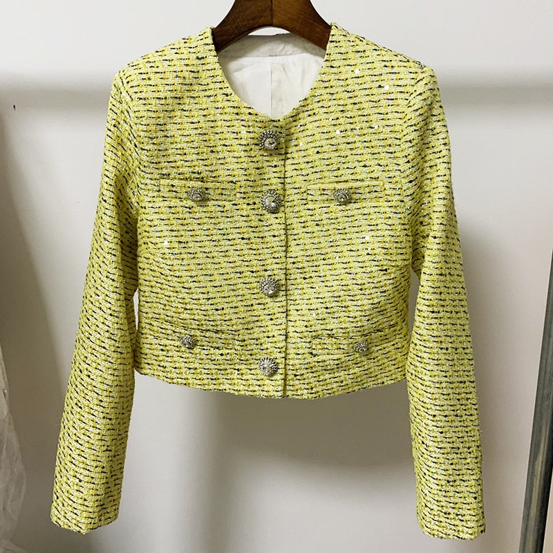 Long Sleeve Button Yellow Three Piece Mini Set