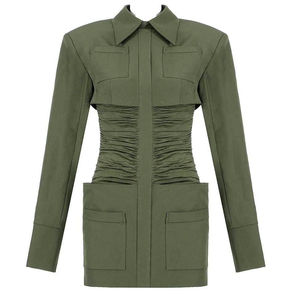 Amy Army Green Dress