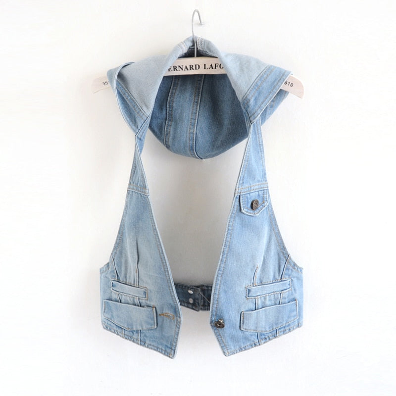 Ziba Hooded Denim Vest