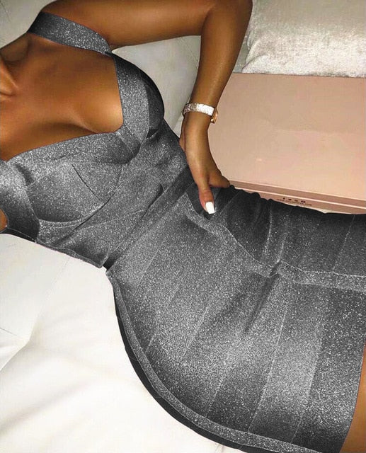 Sparkly Metallic Bodycon Dress