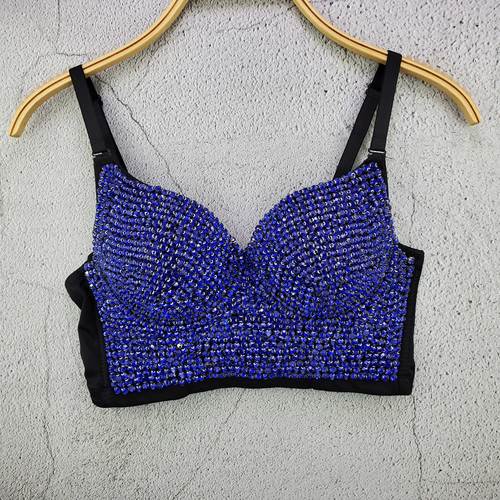 Rhinestone Bead Bustier Corset Pearls Diamond Push Up