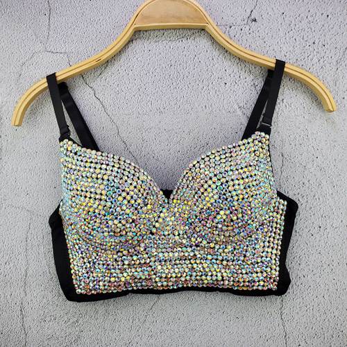 Rhinestone Bead Bustier Corset Pearls Diamond Push Up