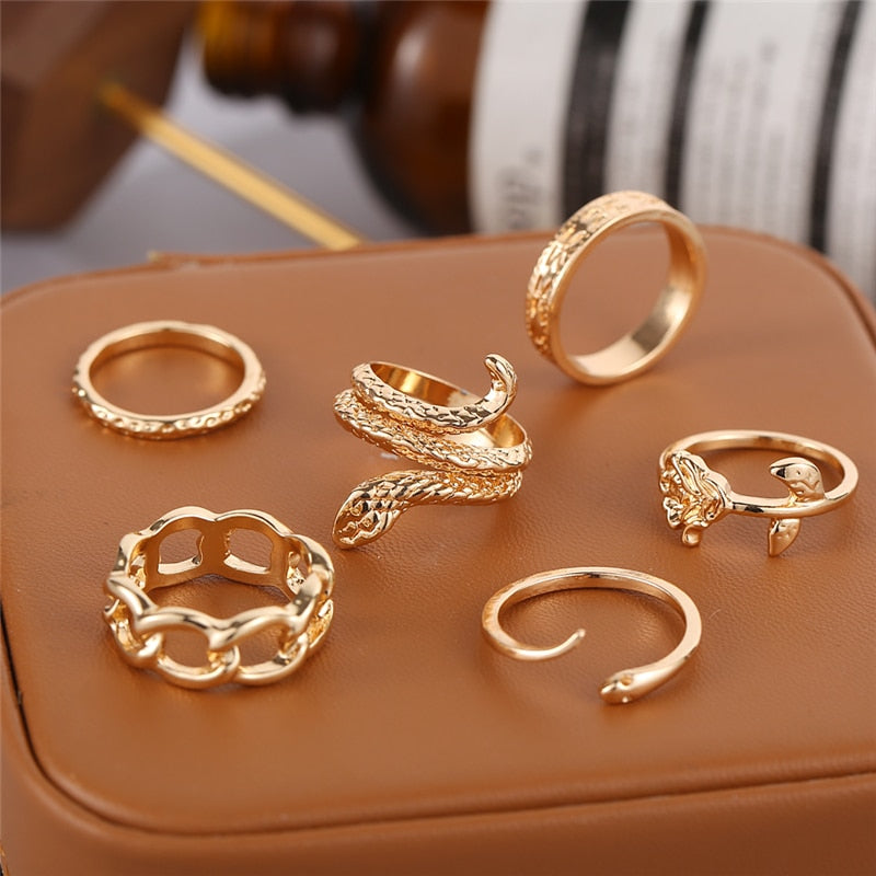 Bohemian Chain Rings Set