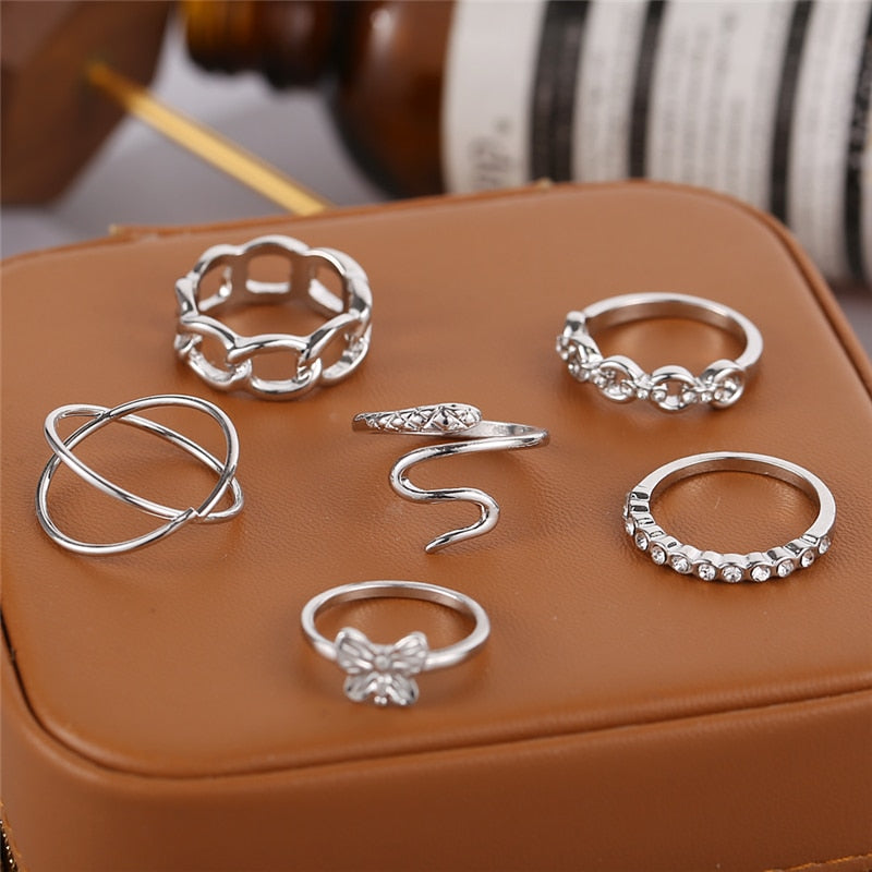 Bohemian Chain Rings Set