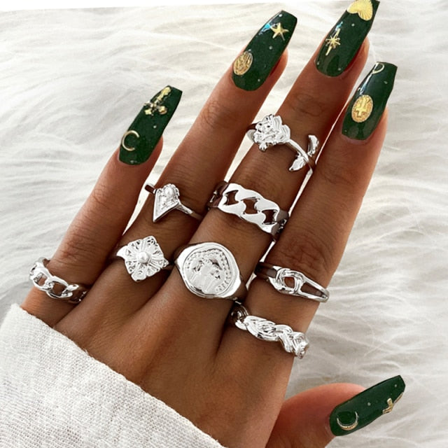 Bohemian Chain Rings Set