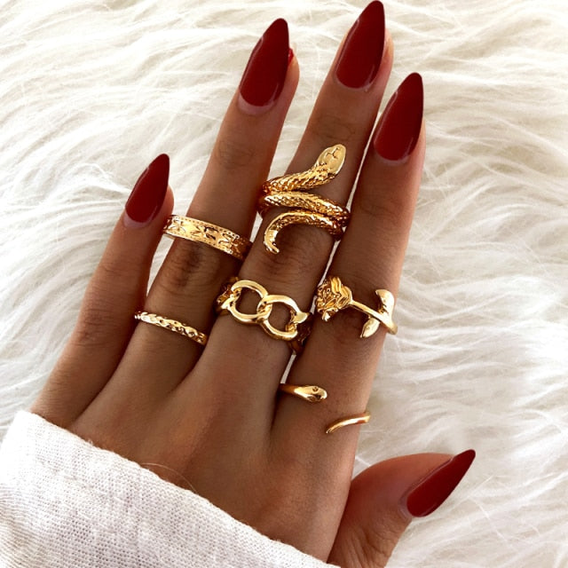 Bohemian Chain Rings Set