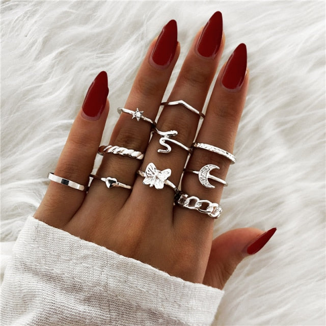 Bohemian Chain Rings Set