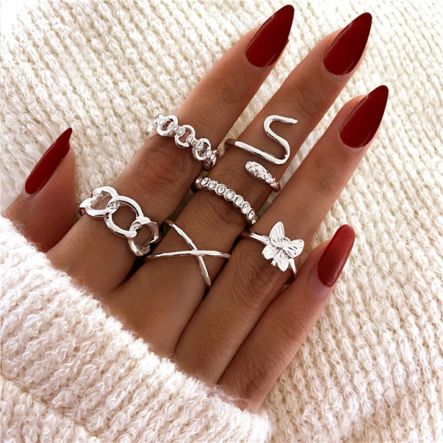 Bohemian Chain Rings Set