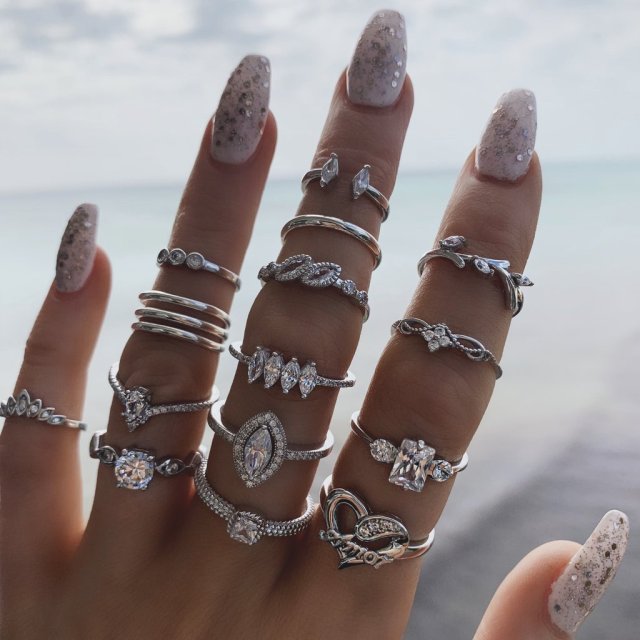 Bohemian Chain Rings Set