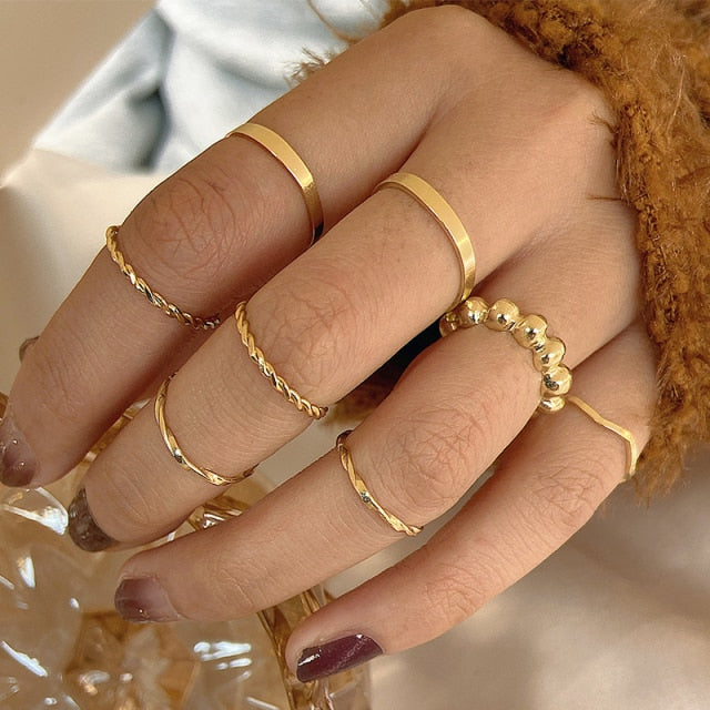 Bohemian Chain Rings Set