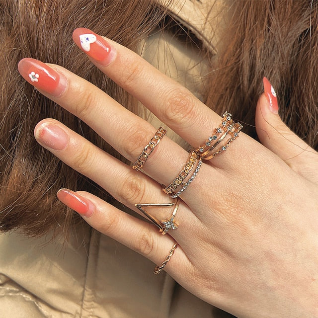 Bohemian Chain Rings Set