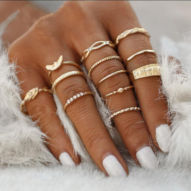 Bohemian Chain Rings Set