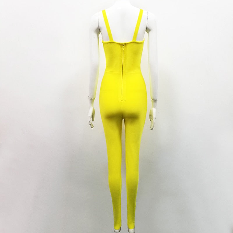 Yellow Bandage Jumpsuits