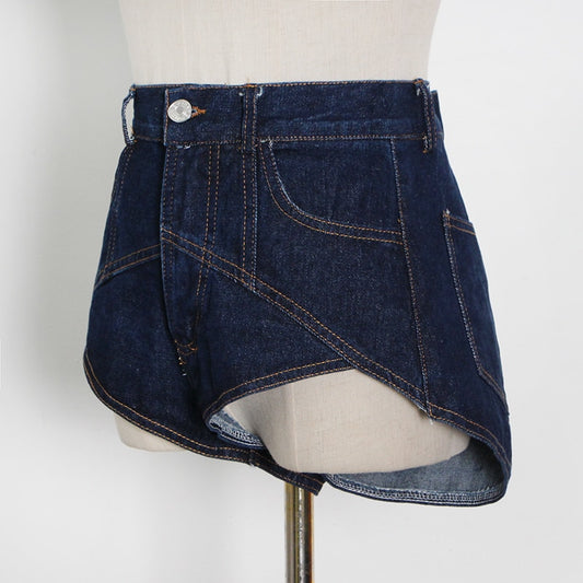 Irregular Slim Denim ShortS