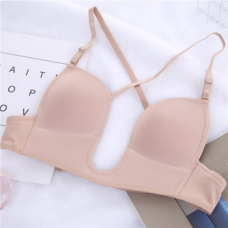 U-shaped Push up Bra Low-cut Backless