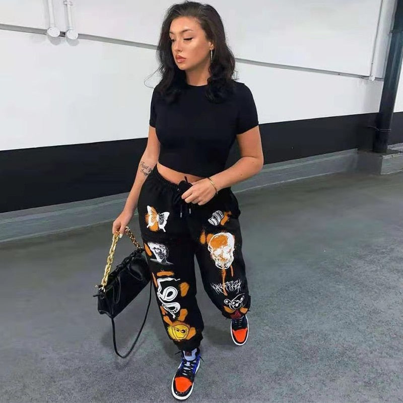 Harajuku Cartoon Print Jogger