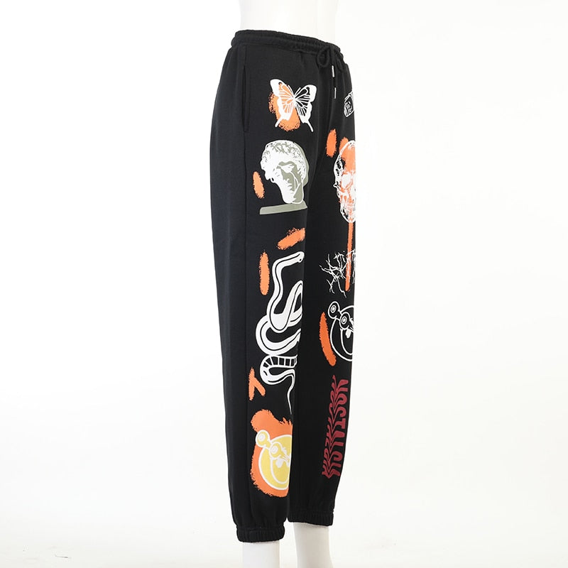 Harajuku Cartoon Print Jogger