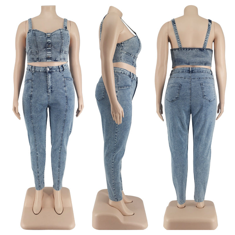 Denim Nena Cowboy Two Piece Set