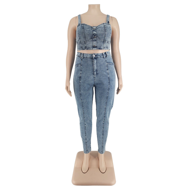 Denim Nena Cowboy Two Piece Set