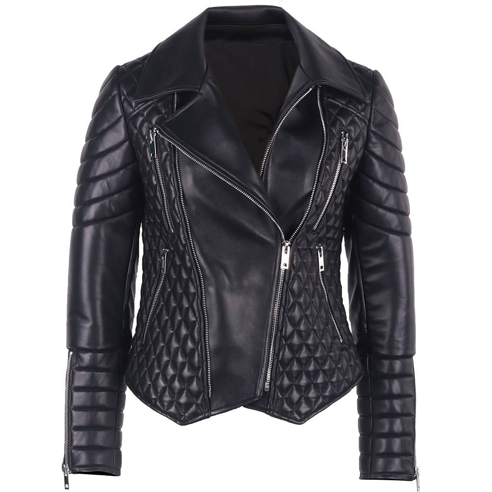 Jenna Slim Motorcycle Leather Jacket