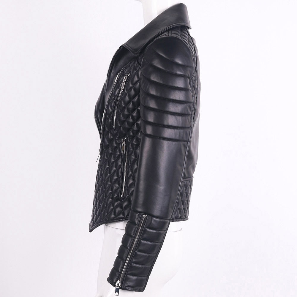 Jenna Slim Motorcycle Leather Jacket