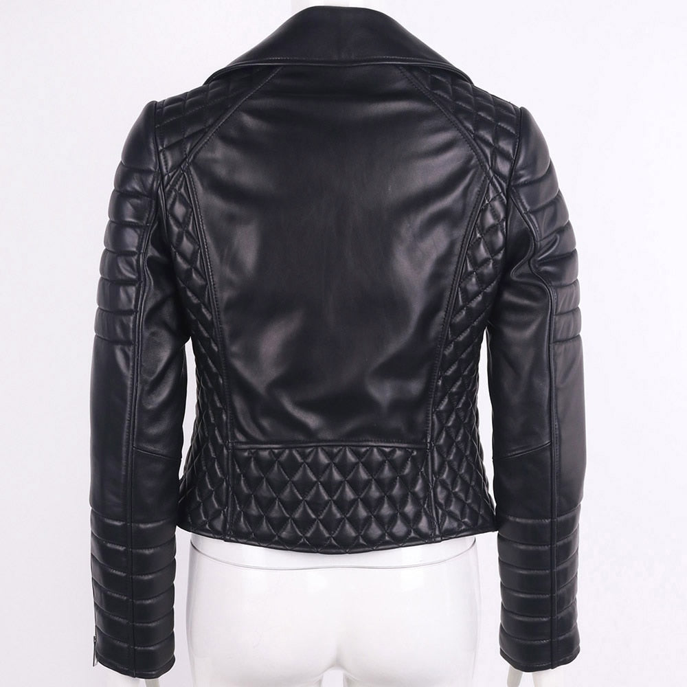 Jenna Slim Motorcycle Leather Jacket