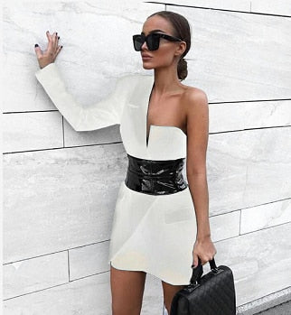 One Shoulder With Belt Dress