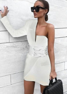 One Shoulder With Belt Dress